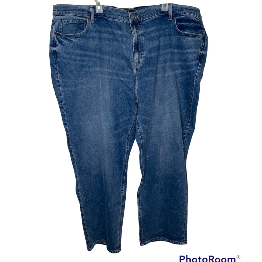 Old Navy 24 Jeans Blue MID-RISE BOYFRIEND STRAIGHT JEANS Stretch Medium Wash